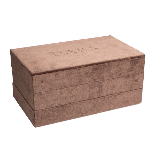 VELVET STACKER JEWELLERY BOX SOFT BROWN
