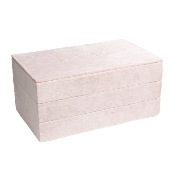 VELVET STACKER JEWELLERY BOX PALE ROSE