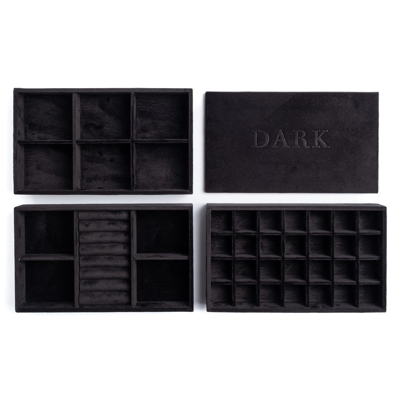 VELVET STACKER JEWELLERY BOX BLACK