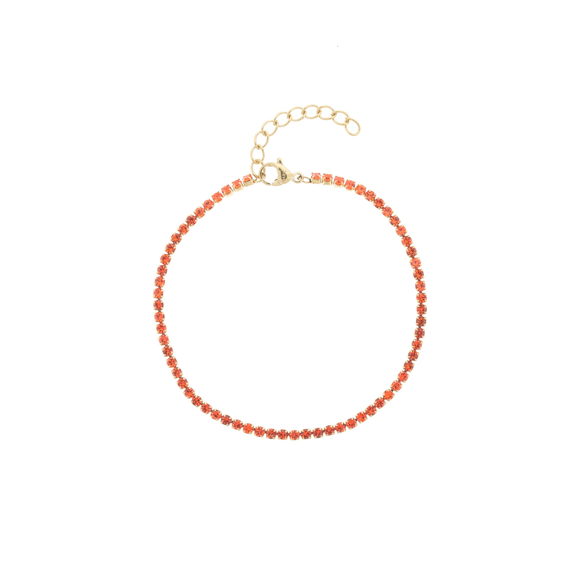 TENNIS CHAIN BRACELET 2 MM ORANGE