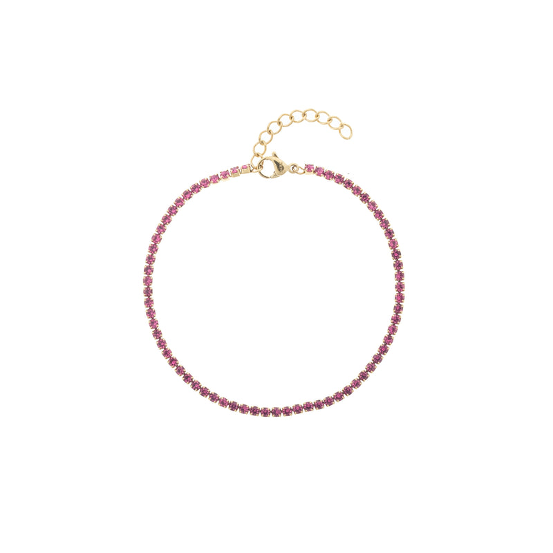 TENNIS CHAIN BRACELET 2 MM PINK