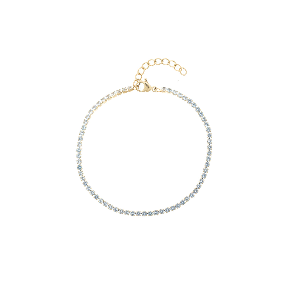 TENNIS CHAIN BRACELET 2 MM LIGHT BLUE