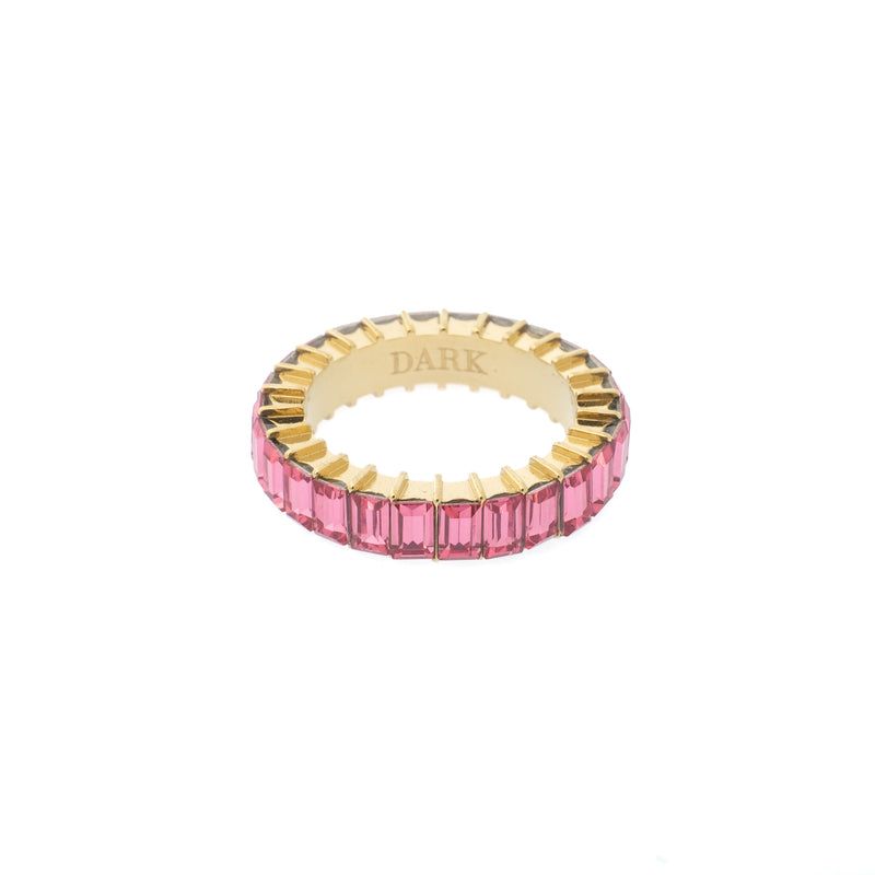 BAGUETTE CRYSTAL RING PINK