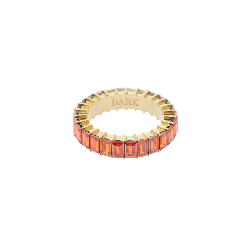 BAGUETTE CRYSTAL RING ORANGE