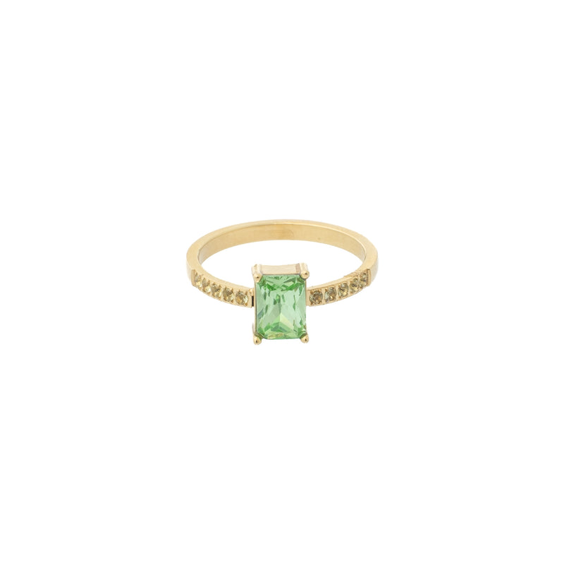 SINGLE BAGUETTE RING LARGE W/CRYSTALS