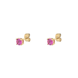 CRYSTAL STUD EARRINGS PINK