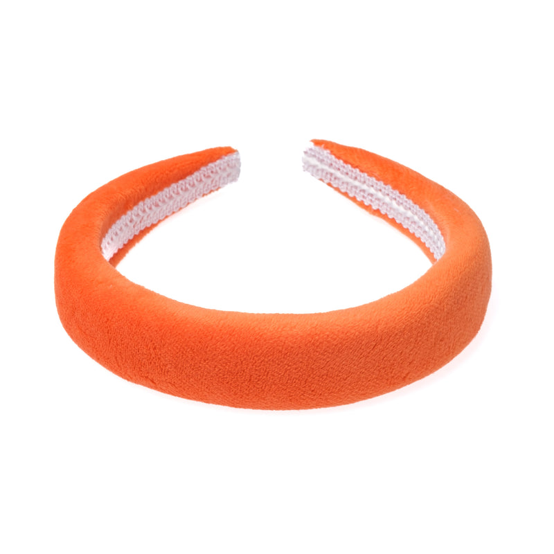 VELVET HAIR BAND BROAD ORANGE