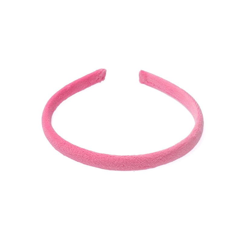 VELVET HAIR BAND THIN PINK