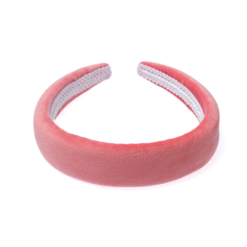 VELVET HAIR BAND BROAD GERANIUM PINK