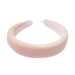 VELVET HAIR BAND BROAD ROSE QUARTZ