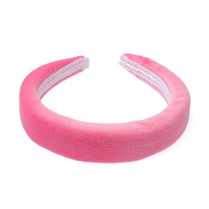 VELVET HAIR BAND BROAD PINK