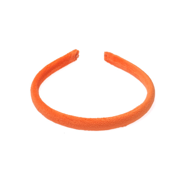 VELVET HAIR BAND THIN ORANGE