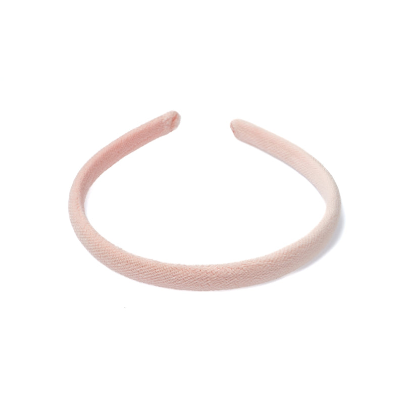 VELVET HAIR BAND THIN ROSE QUARTZ