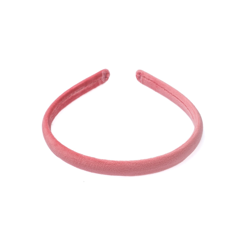 VELVET HAIR BAND THIN GERANIUM PINK