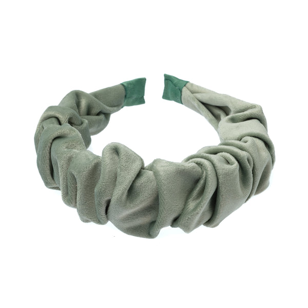 VELVET HAIR BAND WAVE AQUA GREEN