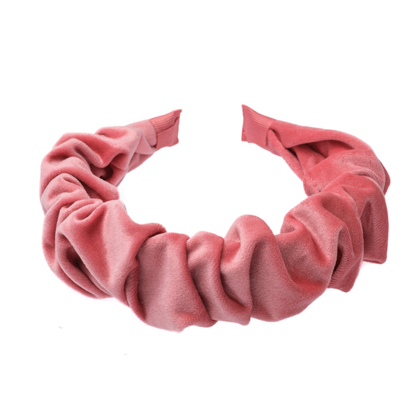 VELVET HAIR BAND WAVE GERANIUM PINK