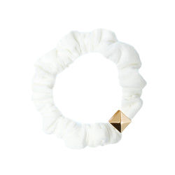 VELVET MINI SCRUNCHIE WHITE