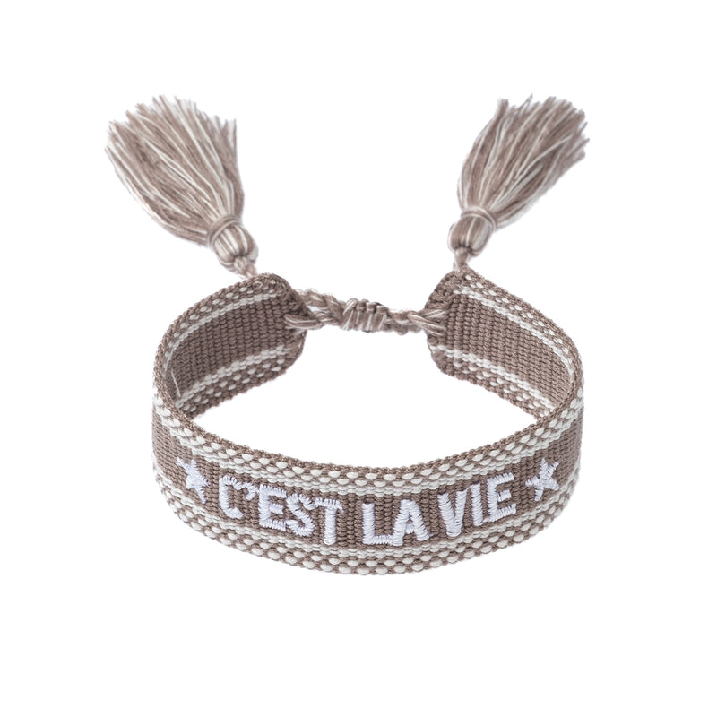 WOVEN FRIENDSHIP BRACELET - "C'est La Vie" Taupe