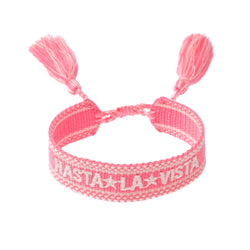 WOVEN FRIENDSHIP BRACELET - "Hasta La Vista" Geranium Pink