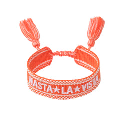 WOVEN FRIENDSHIP BRACELET - "Hasta La Vista" Orange