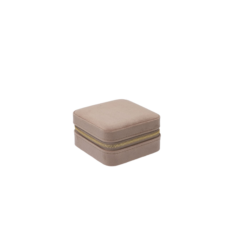 VELVET JEWELLERY BOX MINI TAUPE