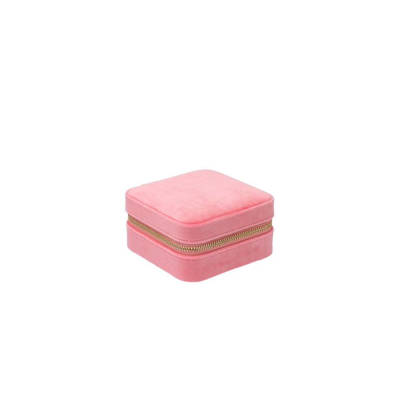 VELVET JEWELLERY BOX MINI GERANIUM PINK