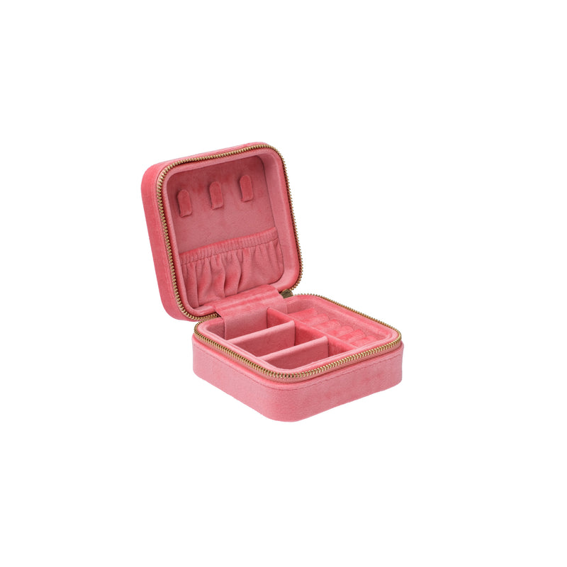 VELVET JEWELLERY BOX MINI GERANIUM PINK