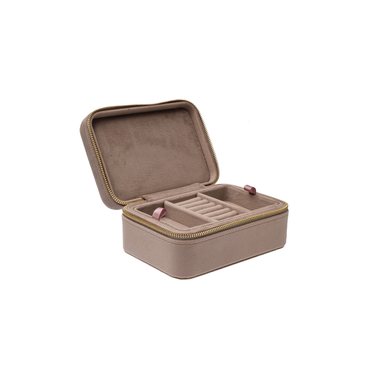 VELVET JEWELLERY BOX TAUPE