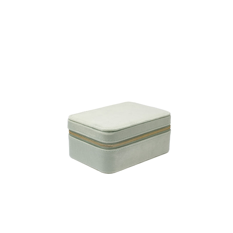 VELVET JEWELLERY BOX AQUA GREEN