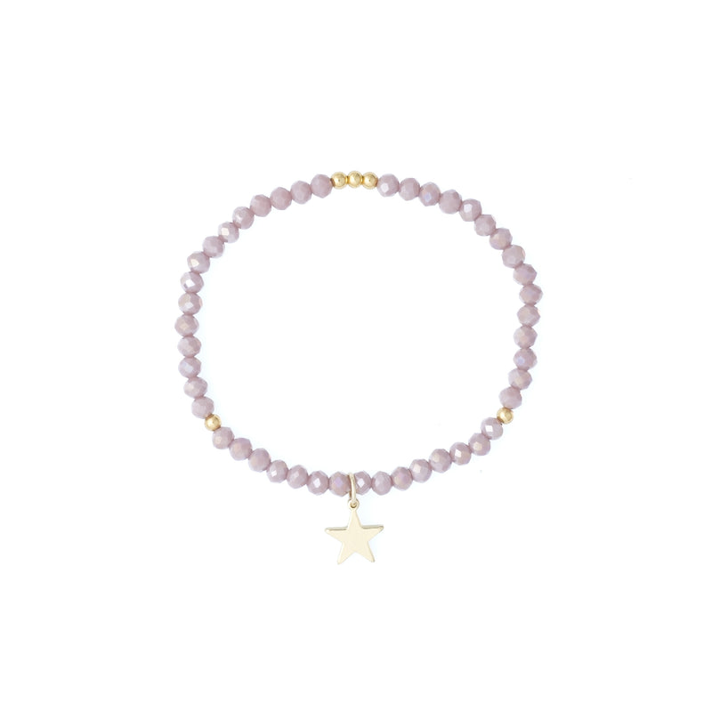 CRYSTAL BEAD BRACELET 4 MM SPARKLED LAVENDEL