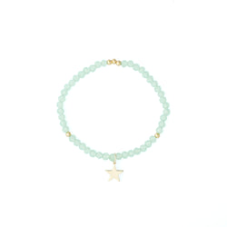 CRYSTAL BEAD BRACELET 4 MM SPARKLED OCEAN GREEN