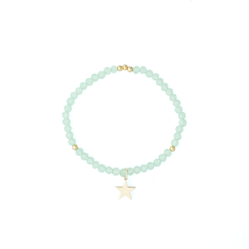 CRYSTAL BEAD BRACELET 4 MM SPARKLED OCEAN GREEN