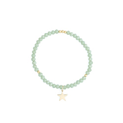 CRYSTAL BEAD BRACELET 4 MM SPARKLED PALE OCEAN GREEN