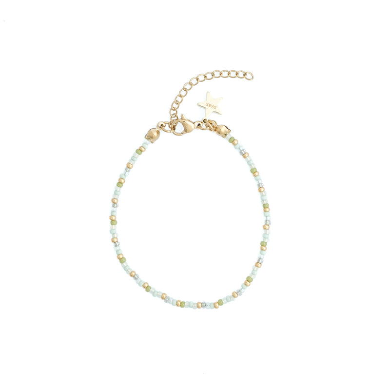 GLASS BEAD BRACELET 2 MM OCEAN GREEN