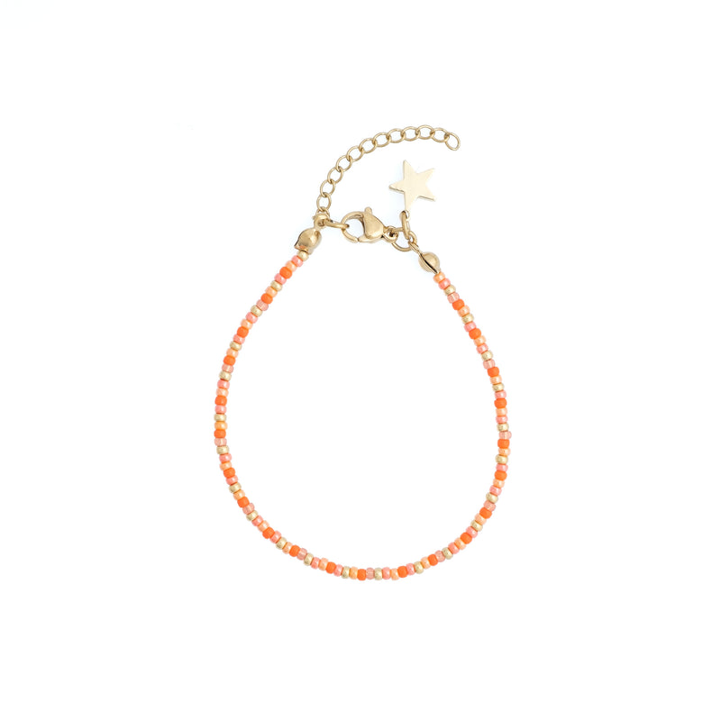 GLASS BEAD BRACELET 2 MM ORANGE