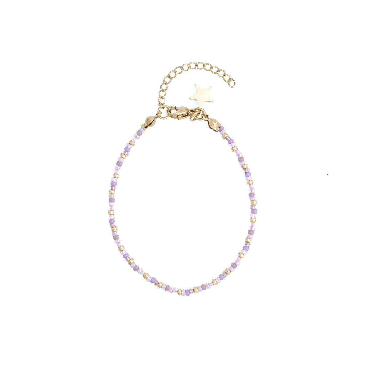 GLASS BEAD BRACELET 2 MM LAVENDEL
