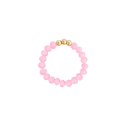 CRYSTAL BEAD RING 3 MM SPARKLED GERANIUM PINK