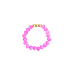 CRYSTAL BEAD RING 3 MM SPARKLED PINK