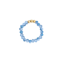 CRYSTAL BEAD RING 3 MM SPARKLED LIGHT BLUE