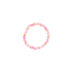 GLASS BEAD RING 2 MM PINK