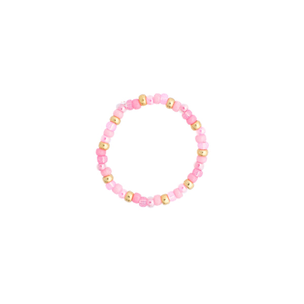 GLASS BEAD RING 2 MM PINK