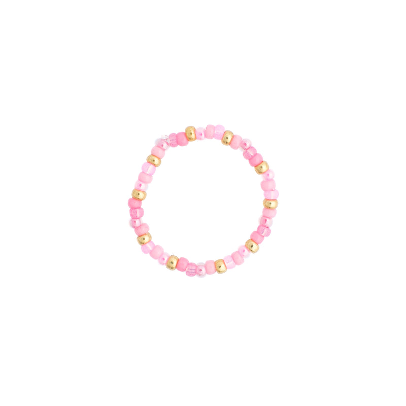 GLASS BEAD RING 2 MM PINK