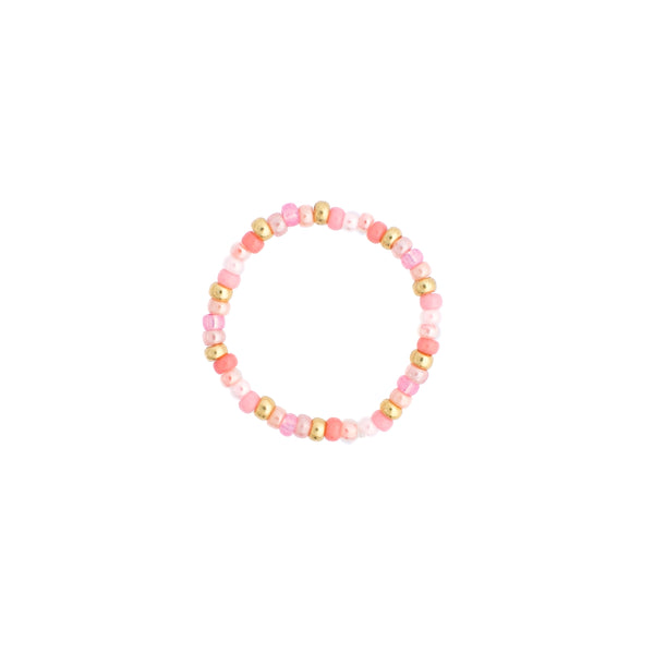 GLASS BEAD RING 2 MM GERANIUM PINK