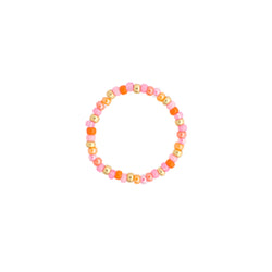 GLASS BEAD RING 2 MM ORANGE & PINK MIX