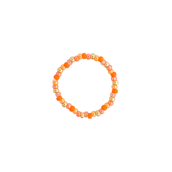 GLASS BEAD RING 2 MM ORANGE