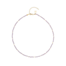 CRYSTAL BEAD NECKLACE 3 MM SPARKLED LAVENDEL