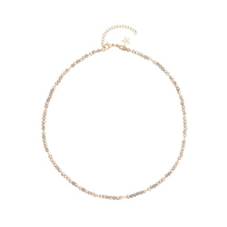 CRYSTAL BEAD NECKLACE 3 MM SPARKLED CAMEL