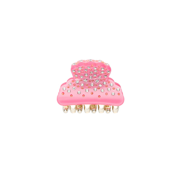 CRYSTAL HAIR CLAW SMALL PINK