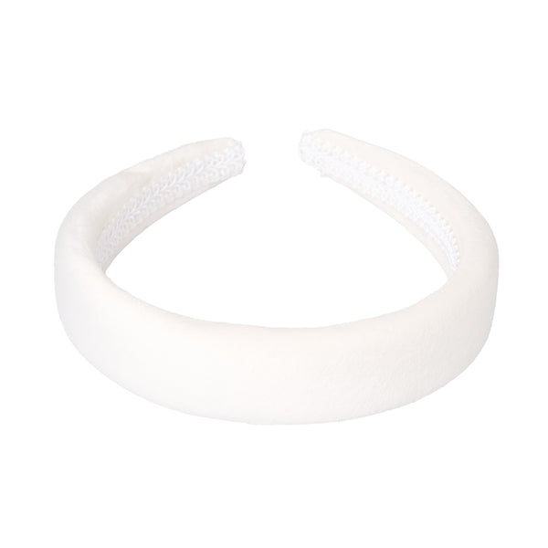 VELVET HAIR BAND BROAD OFF WHITE