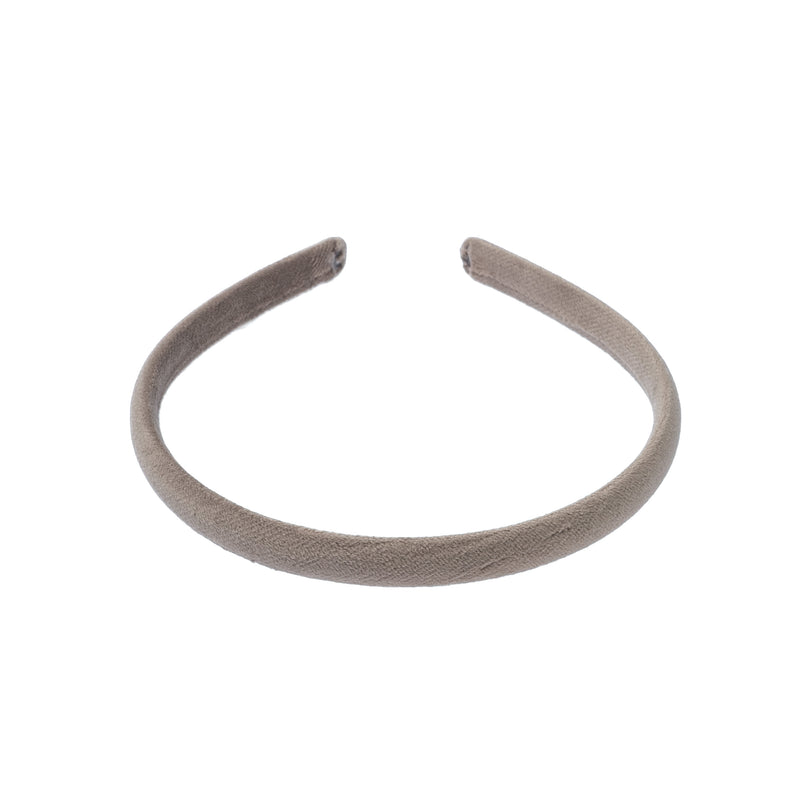 VELVET HAIR BAND THIN TAUPE